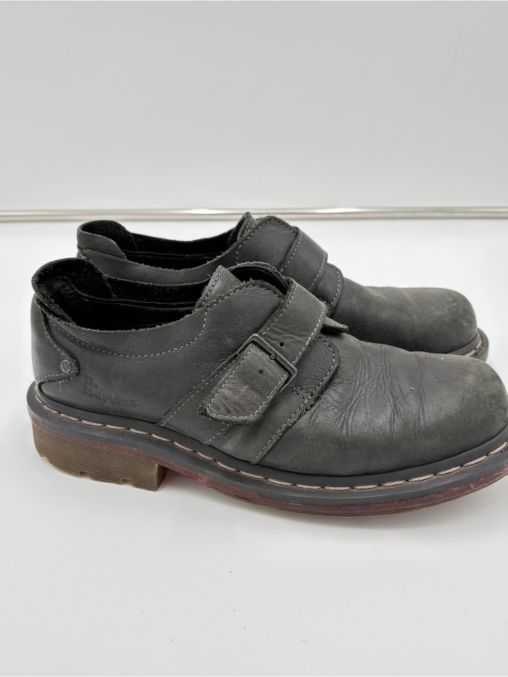 Vintage Y2K Whimsigoth Dr Martens Monk Strap 11481 Loafers Black Leather Size 7